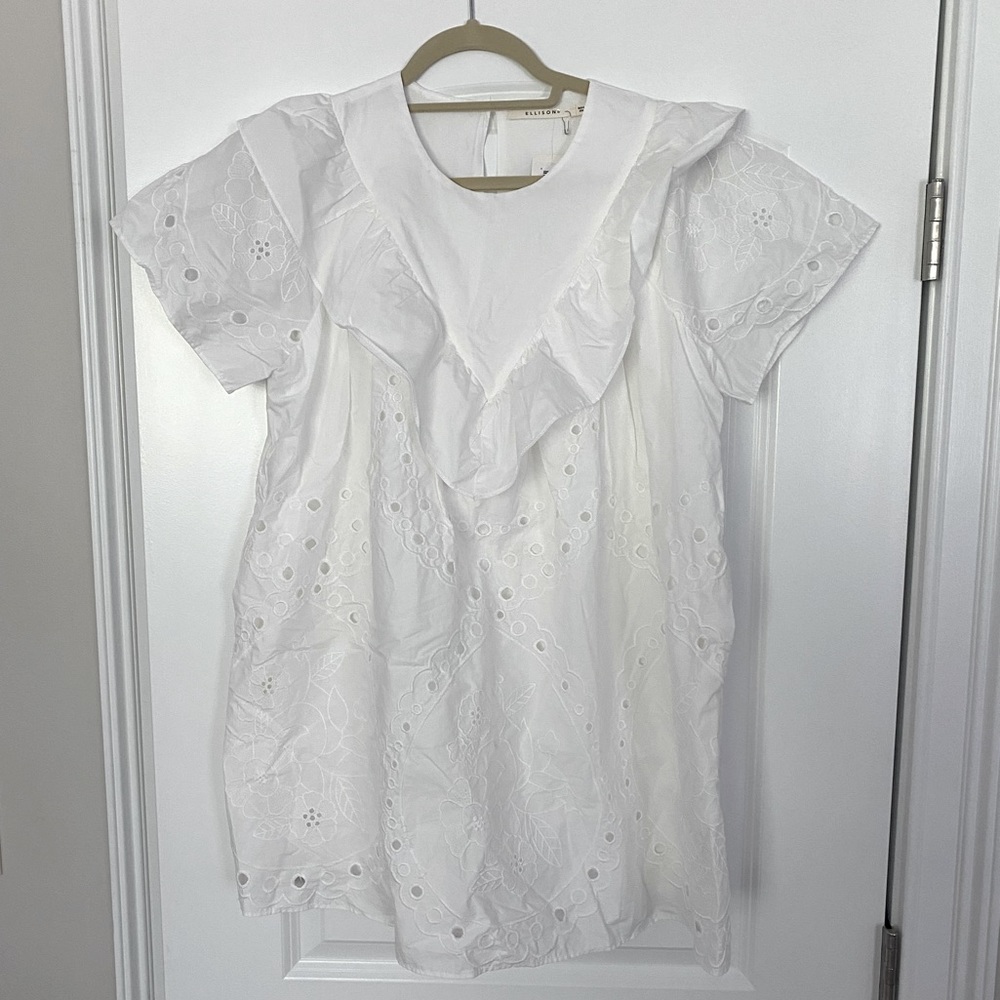 White Eyelet Mini Dress